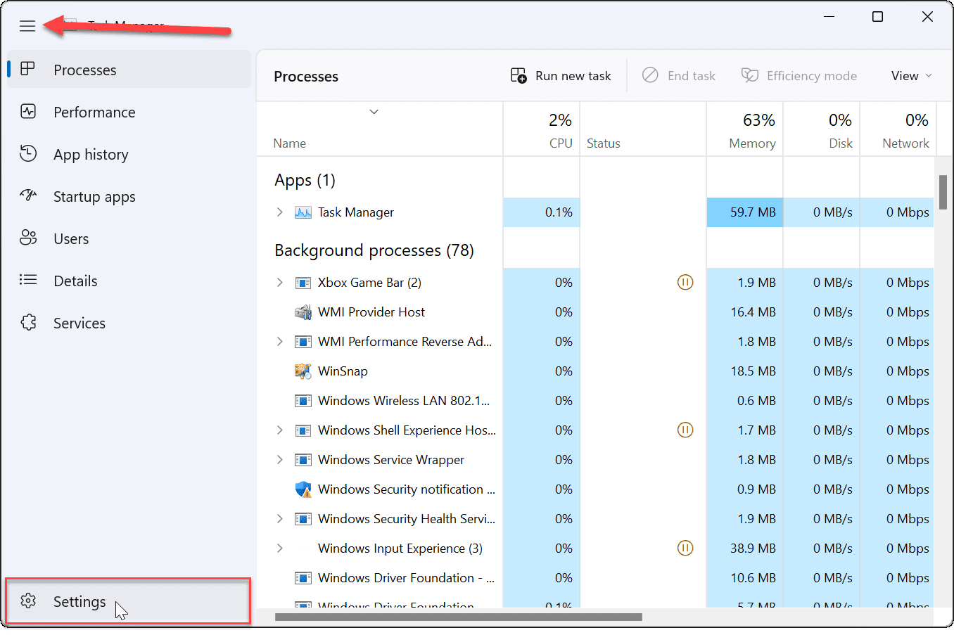 Change the Task Manager Startup Page on Windows 11