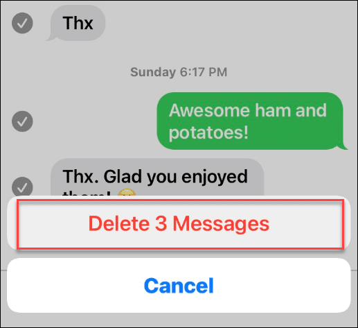 Delete Messages on iPhone