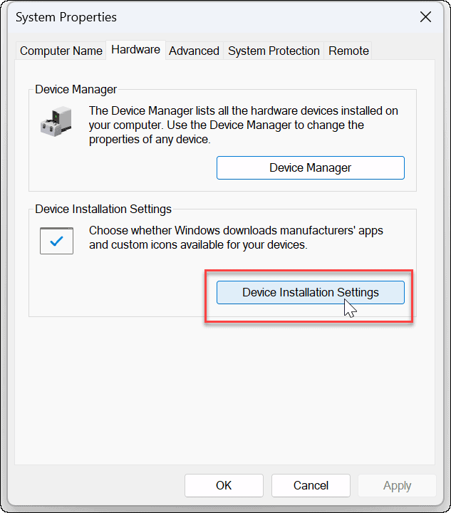 Disable Automatic Driver Installation on Windows 11
