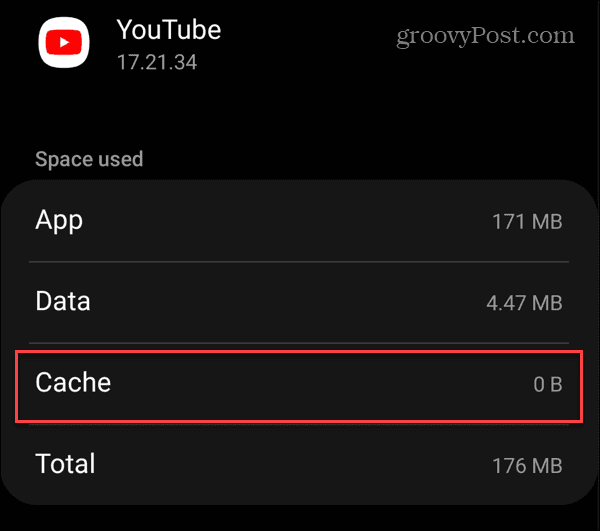 clear YouTube cache