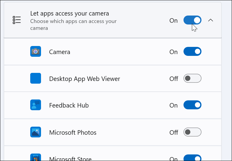camera app access