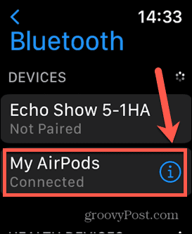 apple watch connected airpods
