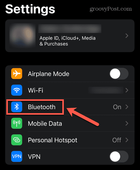 iphone bluetooth menu