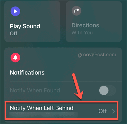 iphone notify when left behind
