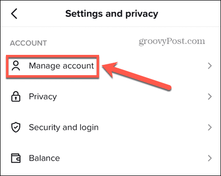 tiktok manage account
