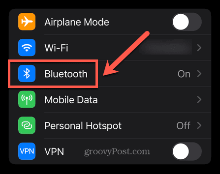 iphone bluetooth menu