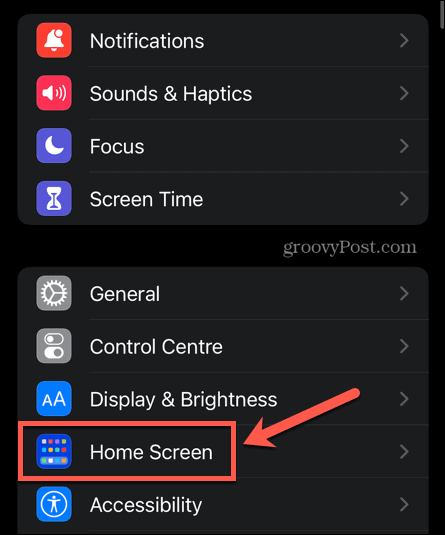 iphone home screen settings