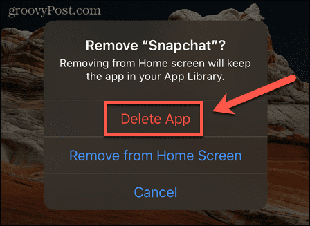 snapchat delete app