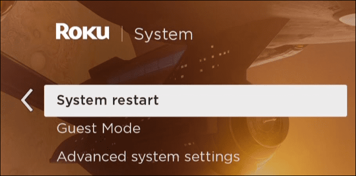 system restart