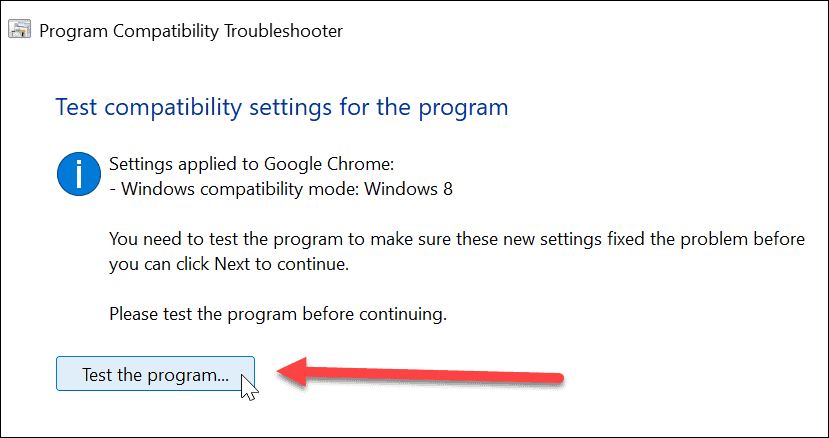 test compatibility Settings