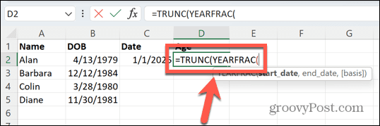 excel specific date