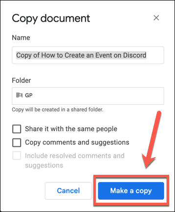 google docs save copy
