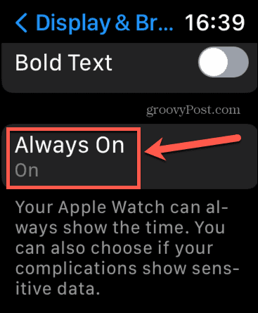apple watch always on settings