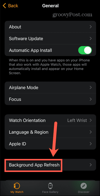 apple watch background app refresh