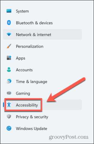 windows accessibility menu