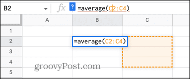 google sheets average error