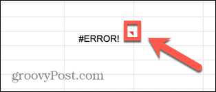 google sheets error triangle