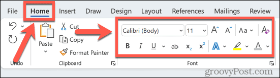 excel font tools