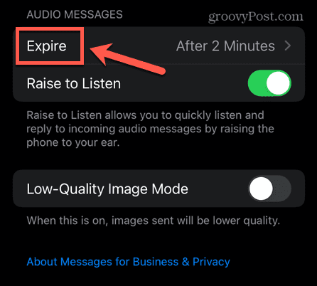 iphone audio message expiry