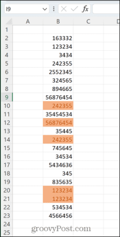 excel duplicates only