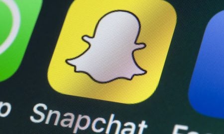 Snapchat logo on mobile