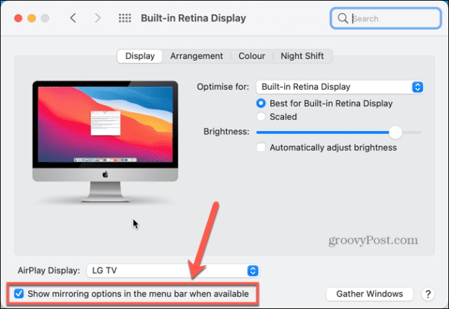 mac show mirroring options