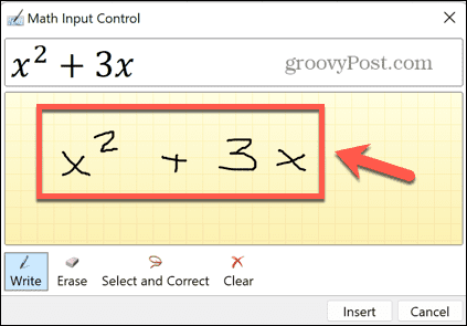 excel written equation