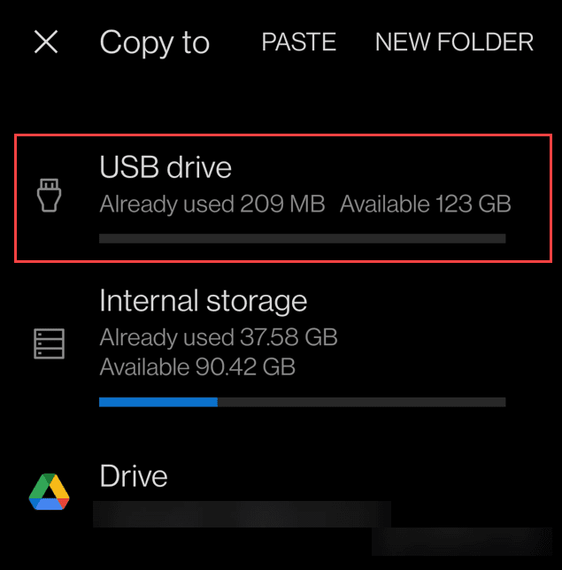Transfer Photos from Android to a USB Drive