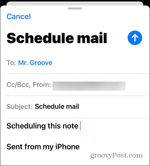 Расписание электронной почты на iPhone