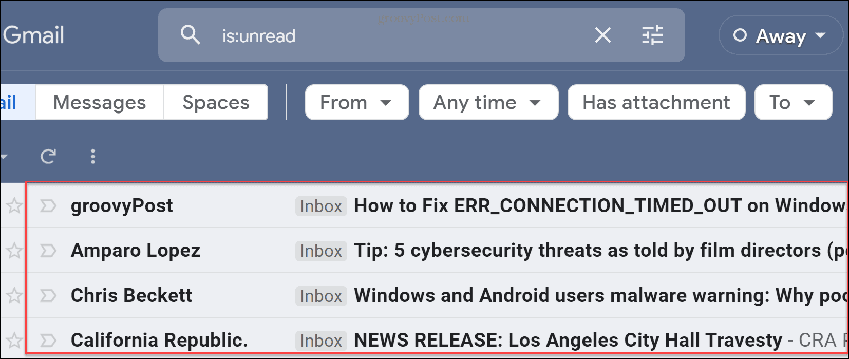 Find Unread Emails in Gmail