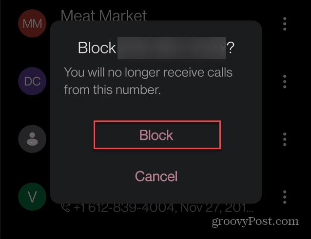 Block a Number on Android