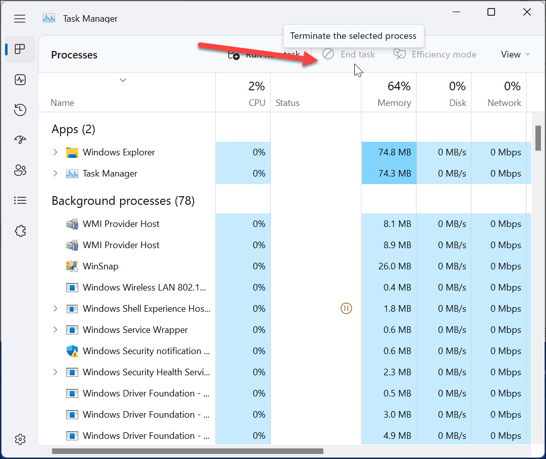 Force Close Unresponsive Apps on Windows 11
