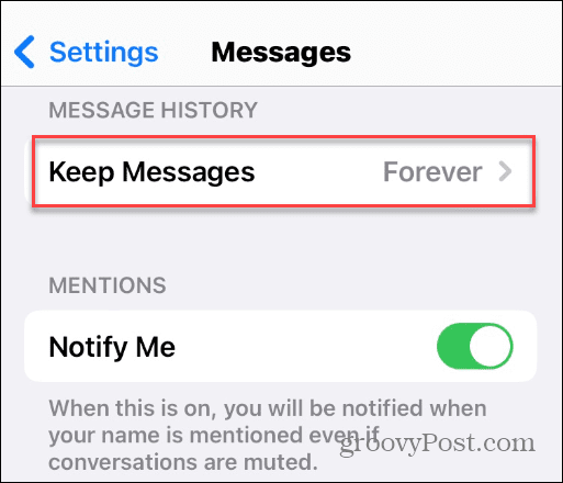 iPhone Automatically Delete Old Messages