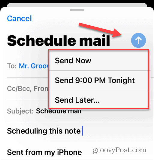 Schedule Emails on iPhone