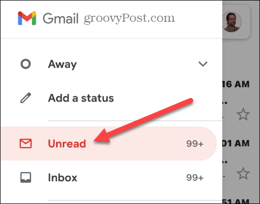 Unread emails in Gmail