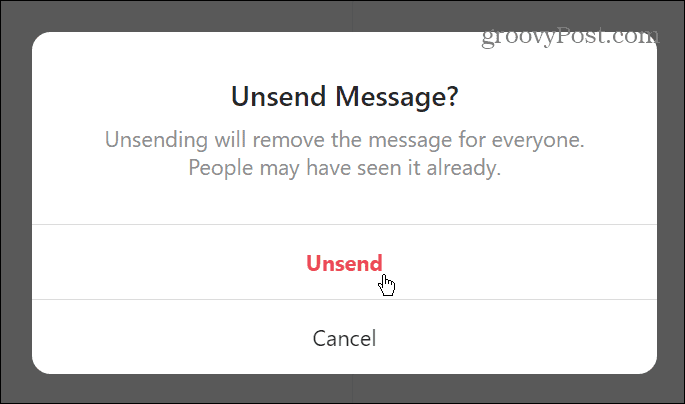 Unsend a Message on Instagram