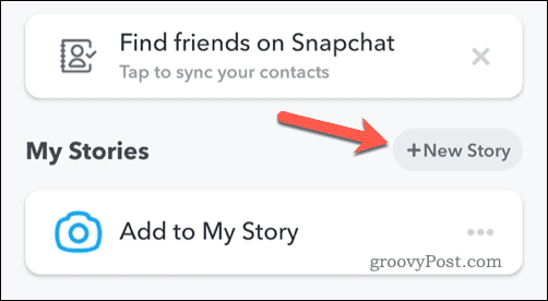Creating a new Snapchat story