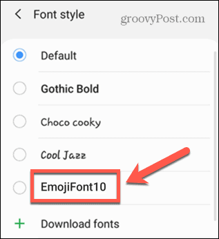 android select font style
