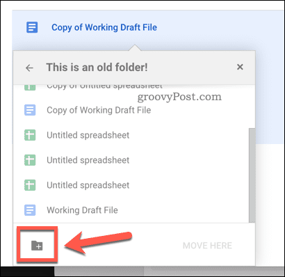 Making a new folder to move files to in Google Drive