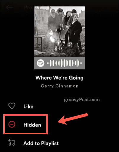 Unhide a Spotify song