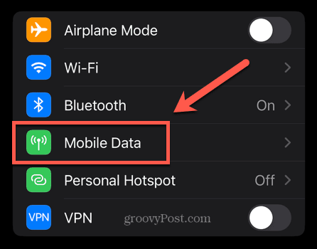iphone mobile data settings