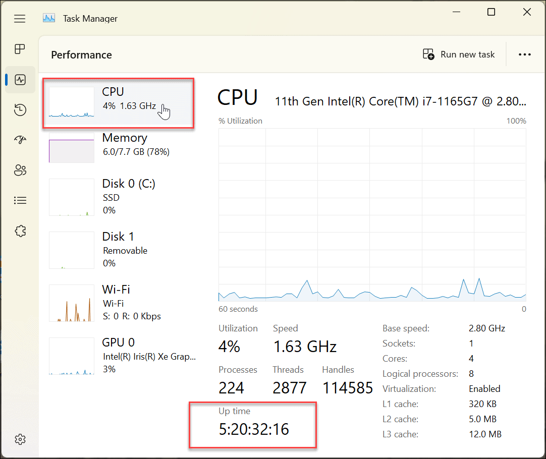 Find Your Windows 11 PC Uptime