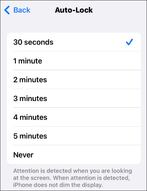Change Screen Timeout on iPhone