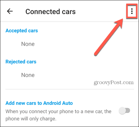 android auto three dots icon
