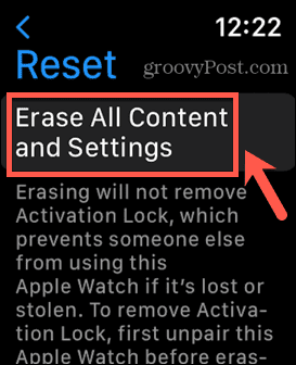 apple watch erase all content and settings