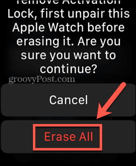 apple watch erase all
