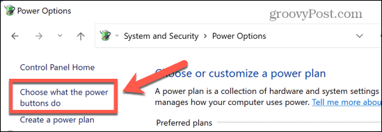 windows system choose what power buttons do
