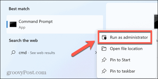 windows run command prompt as admin