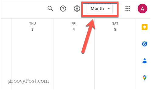 google calendar view options