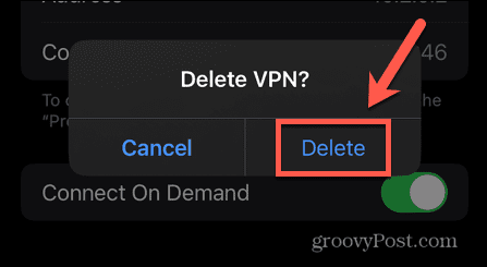 delete a vpn network